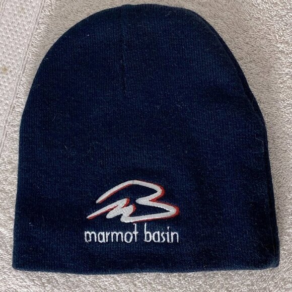 5/$25 Vintage Kokanee Navy Blue Marmot Basin Toque  Beanie Hat - Picture 1 of 8